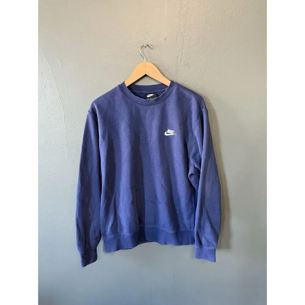 Nike Sportswear Mens Blue Pullover Sweatshirt Size Medium